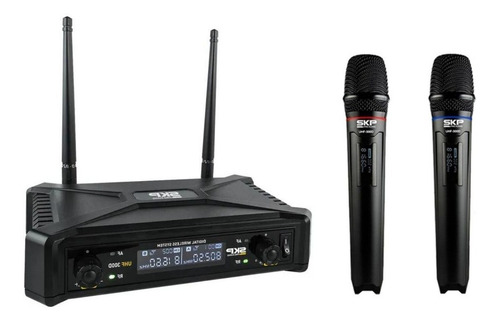 MICROFONE SKP UHF-300D DUPLO DIGITAL 