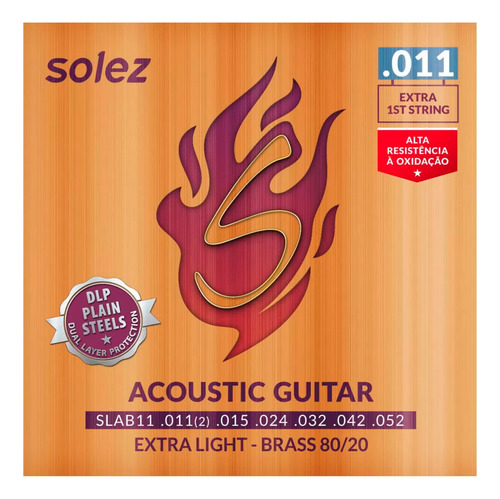 CORDA SOLEZ VIOLÃO BRASS 010 - SLAB11 0.011"